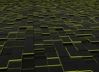 abstract background of black and yellow squares