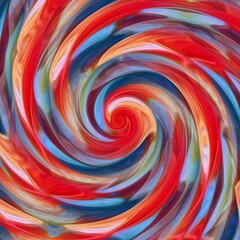 Fototapeta na wymiar colourful patterns and spiraling design in red and dark and light blue