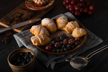 Homemade pastry filled with chocolate
