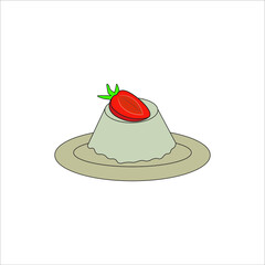 Panna cotta, dessert icon, vector, illustration, 10 eps