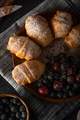 Homemade pastry filled with chocolate