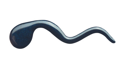 Blot of dark blue nail polish isolated on white