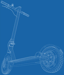 Electric scooter vector. Eco alternative transport. Wire-frame. EPS10 format.