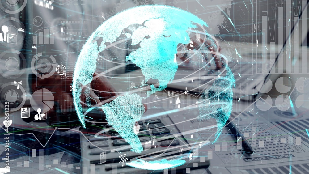 Poster conceptual people network linking and connection . 3d render computer graphic .