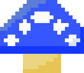 Mushroom Icon Blue and White