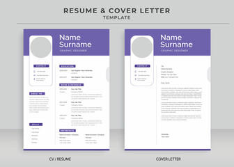Resume and Cover Letter Template, Minimalist resume cv template, Cv professional jobs resume