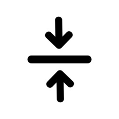 Two arrows with horizontal line separator 