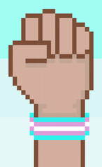 Punch Up With Wristband Pixel Art Left Hand