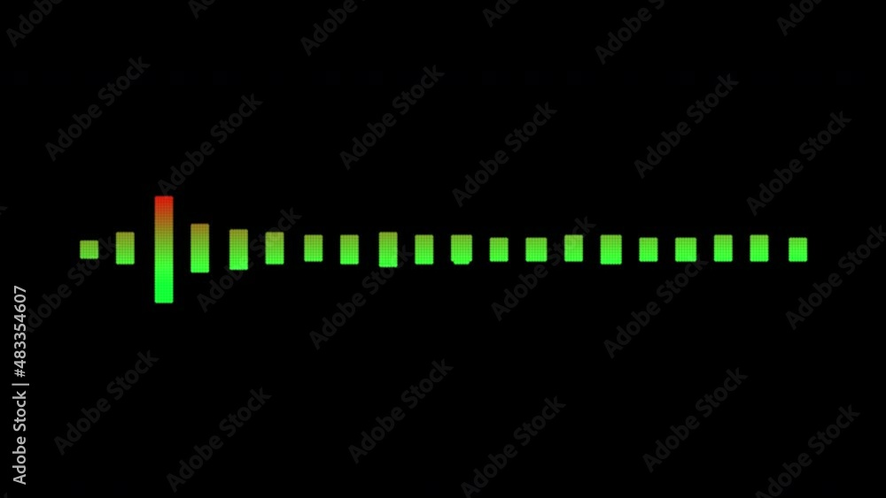 Poster animation sound equalizer on black background. sound wave lines. eq bar waveform. video 4k