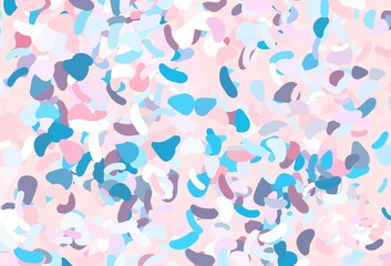 Light Blue, Red vector pattern with chaotic shapes.