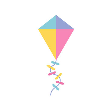 recommend clip art: Kite paper toys cartoon vector of flying wind toys for summer children games and outdoor activity. Kite baby toy. Vector. Kids toy icon isolated on white background in flat design.