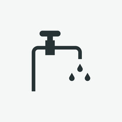 faucet, water supply isolated vector icon on grey background