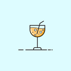 Simple Cocktail Glass Vector Illustration