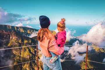  couple over the mountains from madeira pico do arieiro portugal 