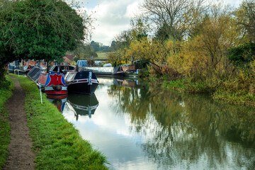 canal river day view near blisworth england uk