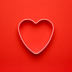 Valentine's heart on a red background.