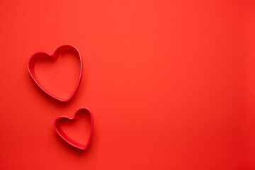 A heart on a red background. Valentine's Day Concept.