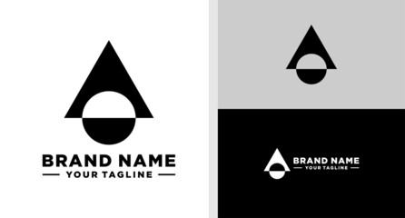 TRIANGLE LOGO NEGATIVE SPACE UNIQUE SIMPLE EDITABLE