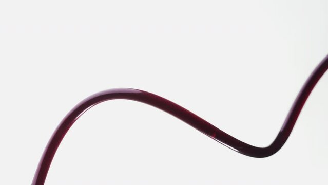 Closeup shot of blood transfusion on white background
