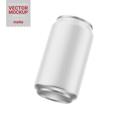 White matte tin can mockup. Vector illustration.