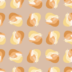 Creative pears seamless pattern. Abstract summer fruit background.