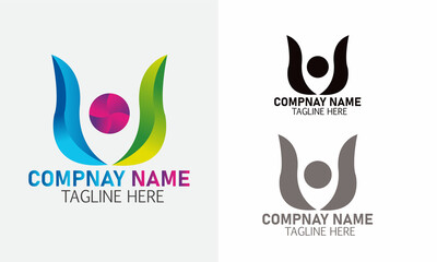 Professional Creative v logo for company and business
