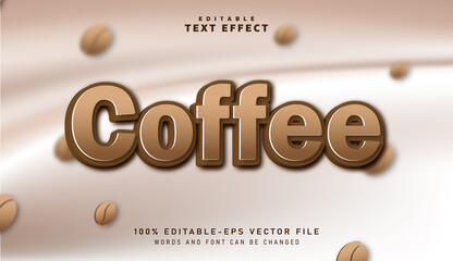 3D Coffee text effect - Editable text effect