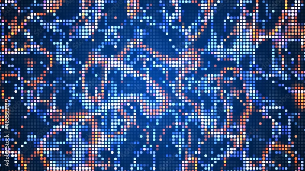 Poster abstract background of squares. random mosaic design. the pattern of connecting waves, clusters of e