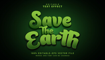 3D Save The Earth text effect - Editable text effect