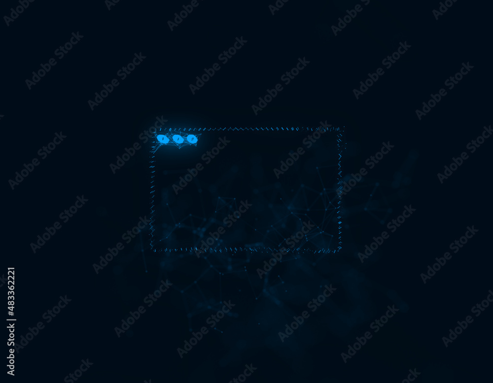 Aufkleber Browser window icon with plexus effect. Connected lines with dots. Illustration