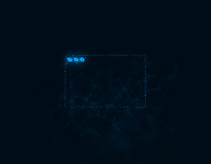 Browser window icon with plexus effect. Connected lines with dots. Illustration