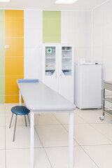 Hospital diagnostic room. Modern medical equipment, preventional medicine and healthcare concept. Modern hospital laboratory. Treatment room. Physiotherapy. Doctor office interior.