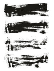 Flat Sponge Thin Artist Brush Long Background High Detail Abstract Vector Background Set 