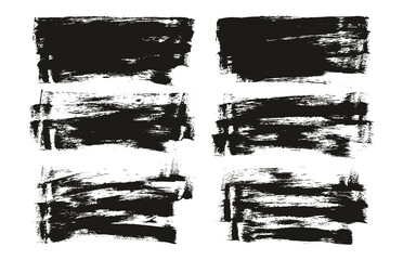 Flat Sponge Thin Artist Brush Long Background High Detail Abstract Vector Background Set 