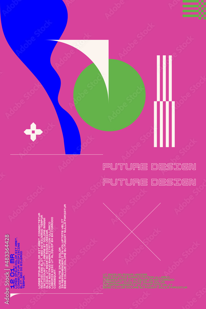 Poster composition with geometric shapes. abstract background for design.