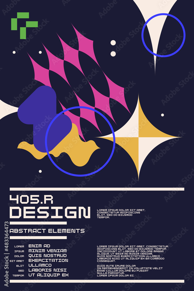 Poster composition with geometric shapes. abstract background for design.