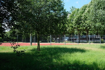 FU 2020-06-06 WeiAlong 110 Zwischen den Bäumen ist ein Sportplatz