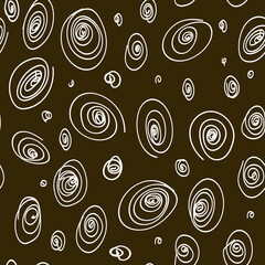 Seamless Pattern Hand Drawn Sketch Doodle Irregular Geometric Spiral Background.
