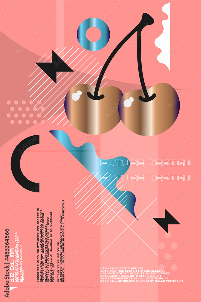 Poster composition with dynamic shapes. abstract background for design.