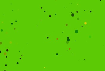 Light Green, Yellow vector background with bubbles.