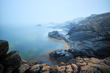 rocks by the shore in island in denmark