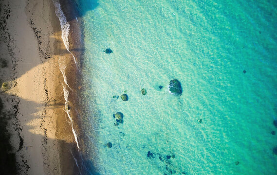 idyllic cliff and ocean view from drone