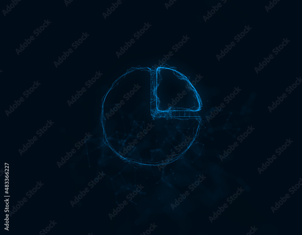 Poster circle diagram icon with plexus effect. connected lines with dots. illustration