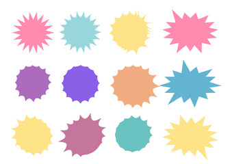 Starburst speech bubbles set. Bursting icon. Starburst isolated icons set