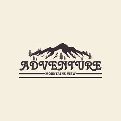 Vintage Mountain Logo Design Vector Template adventure icon symbol illustration