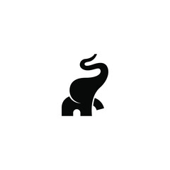 cute and adorable baby elephant silhouette logo concept. Vector illustration