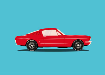 Retro car. Vector illustration.