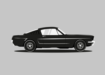 Retro car. Vector illustration.