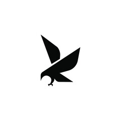 black letter K flying eagle logo concept. Vector illustration