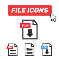 PDF Download icon. File download icon. Document text, symbol web format information